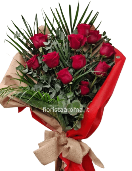 fascio 12 rose rosse