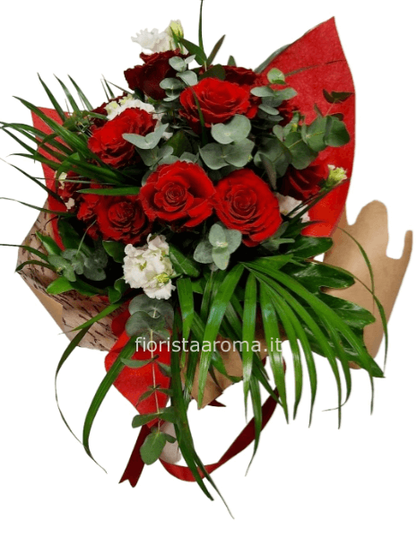 Bouquet 9 rose rosse 
