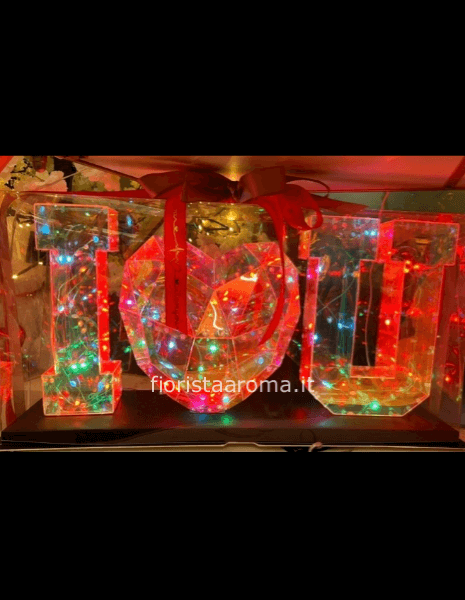 Scritta I LOVE YOU led rgb