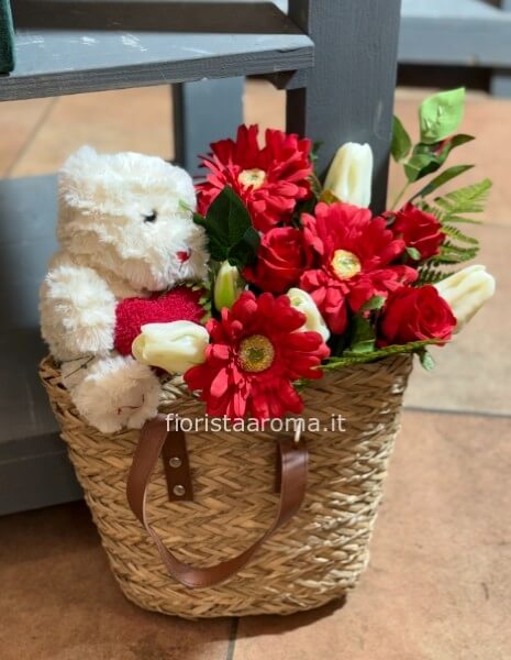 borsa fiorita fiori finti