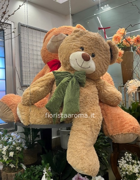 orso beige h130cm fiocco rosso
