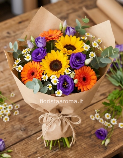 Piccolo bouquet girasoli e mix